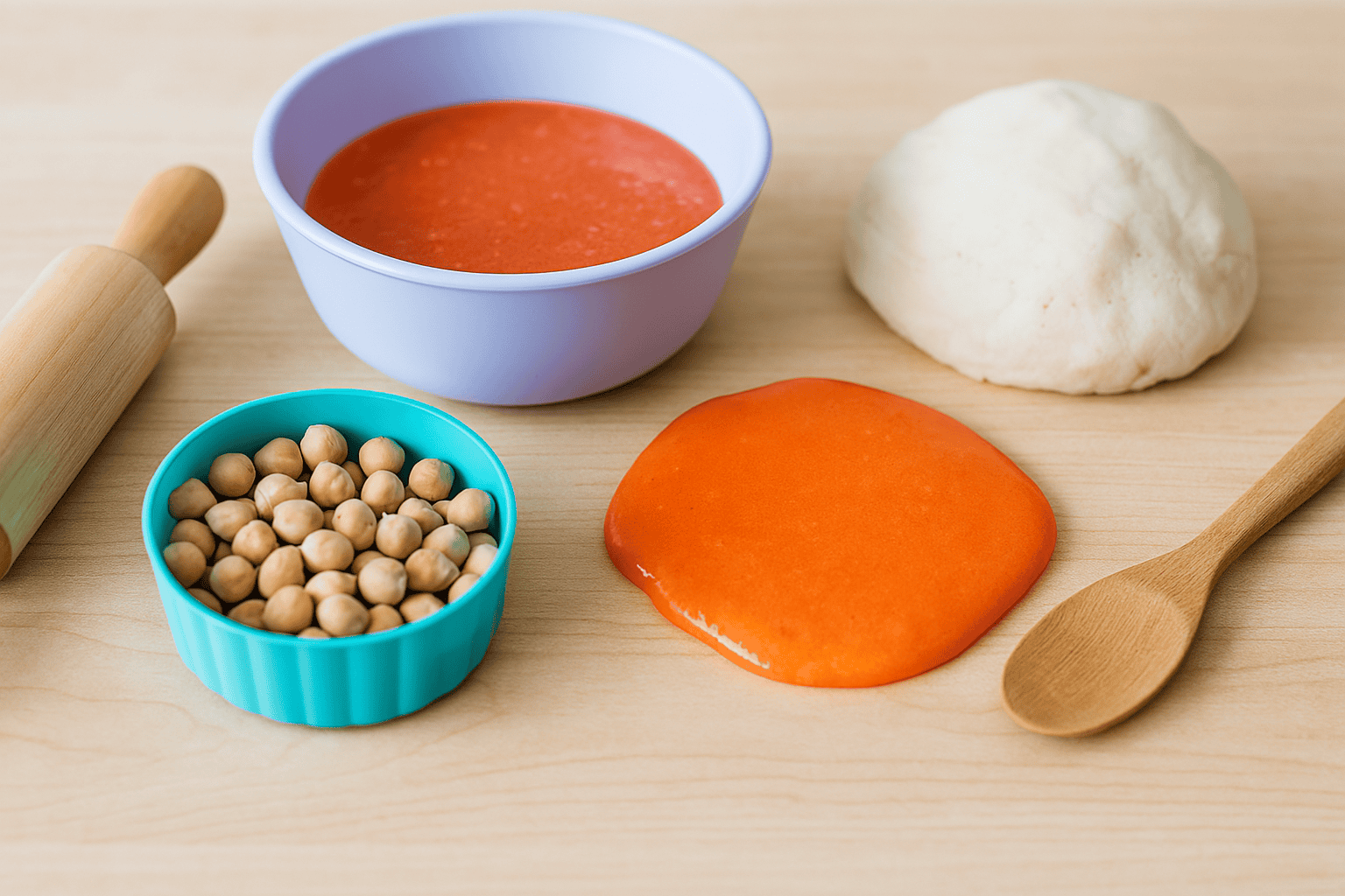 Masy sensoryczne dla dwulatka – domowe pianki, kisiel i ciastolina na tacy