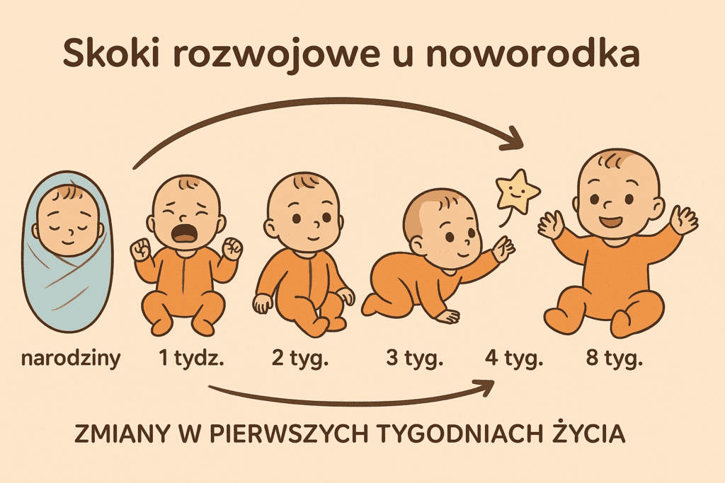 Skoki rozwojowe u noworodka – ilustracja zmian w pierwszych tygodniach życia