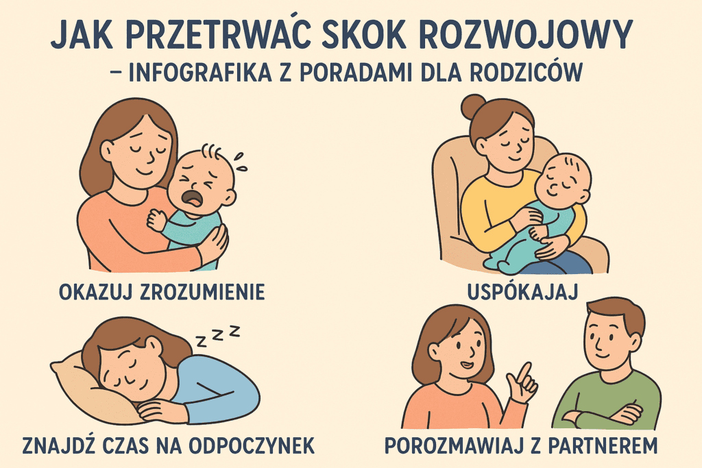 Jak przetrwać skok rozwojowy – infografika z poradami dla rodziców