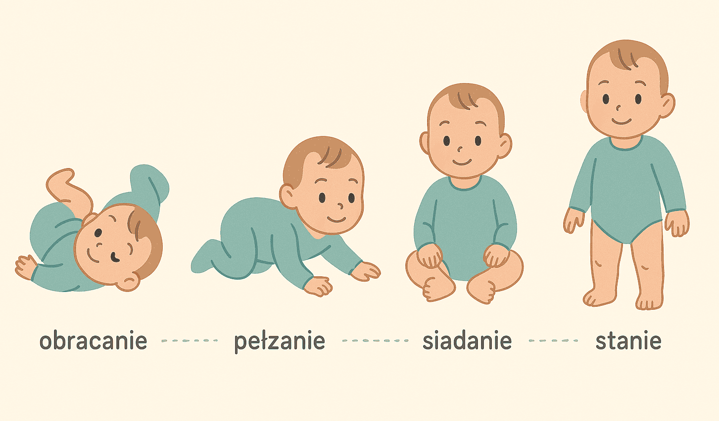Rozwój fizyczny dziecka – etapy ruchu w pierwszym roku życia, powiązane ze skokami rozwojowymi