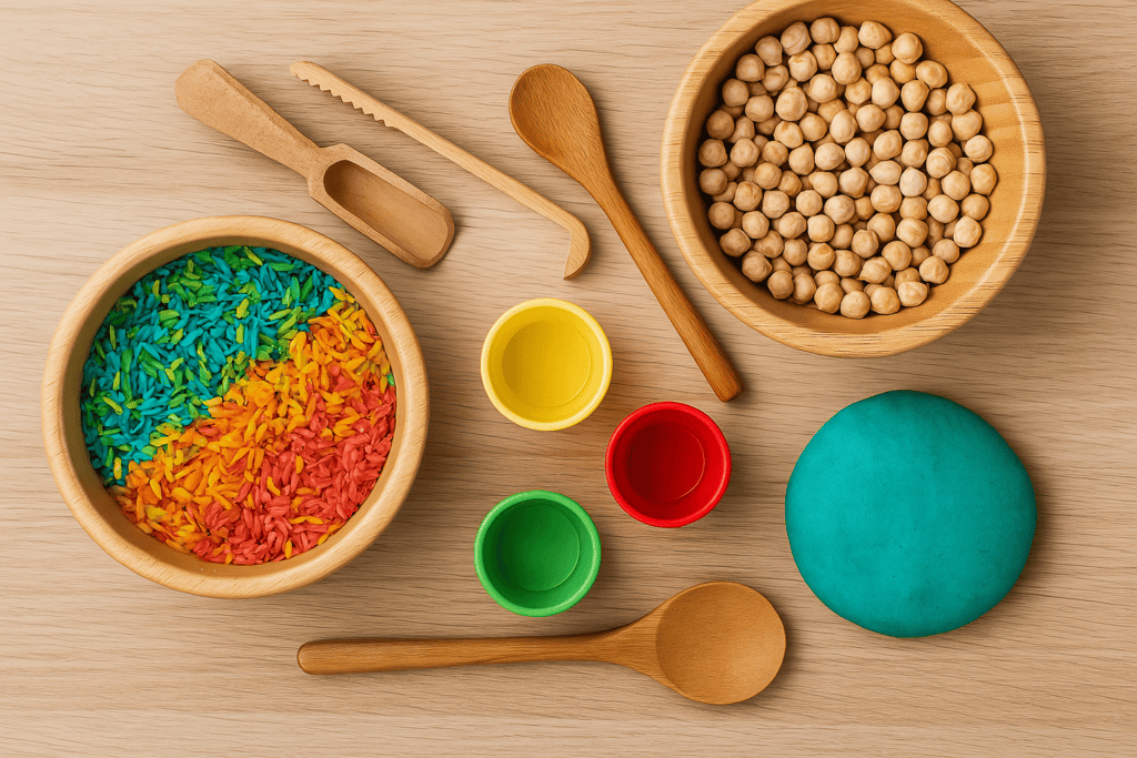 organizować zabawy sensoryczne