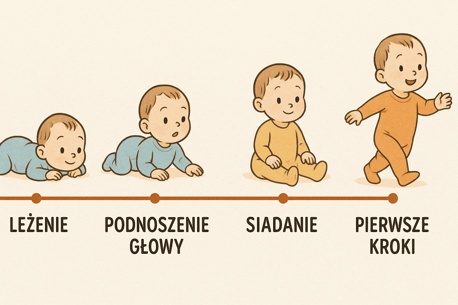 Rozwój dziecka miesiąc po miesiącu – infografika z kamieniami milowymi