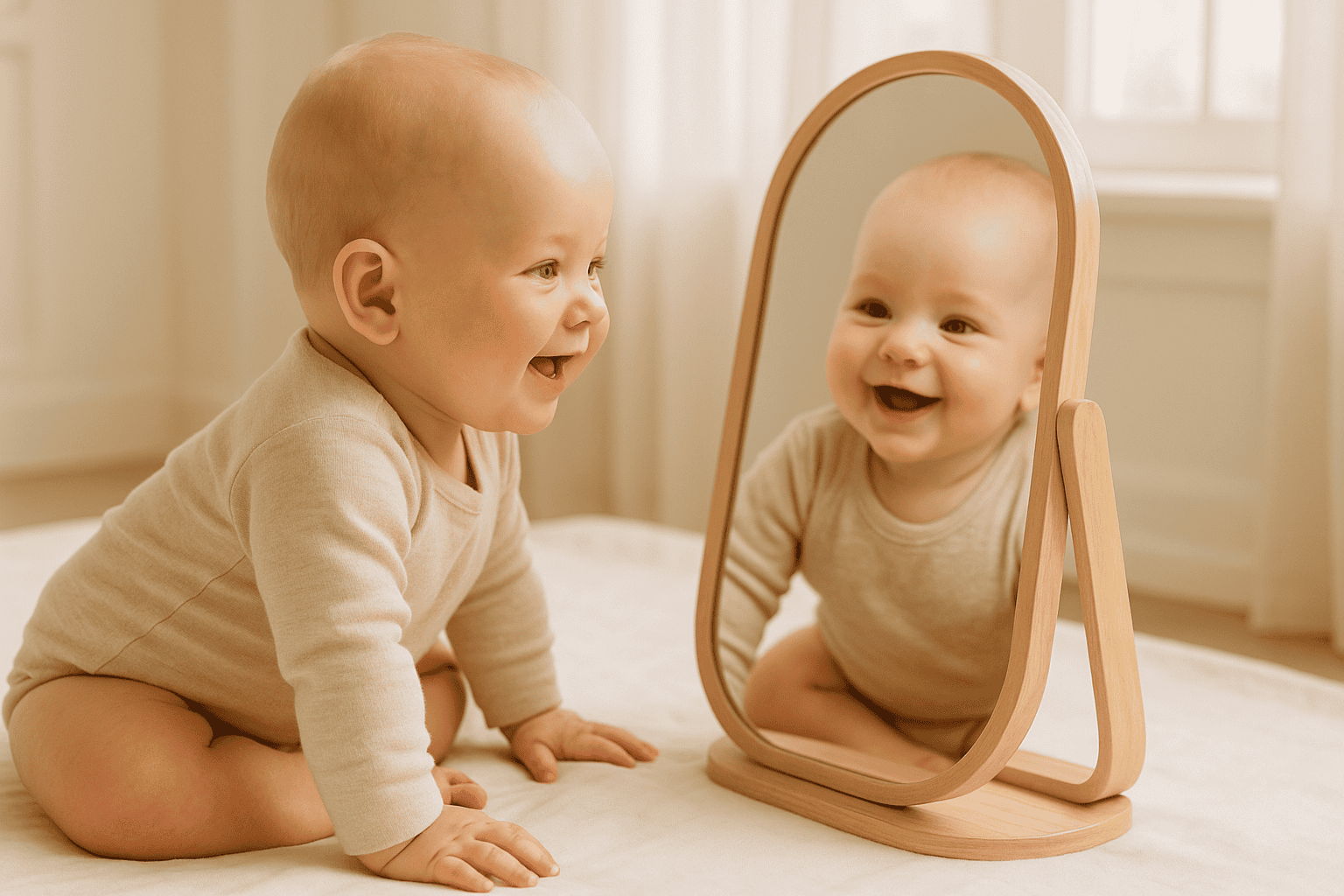 Zabawy z lusterkiem niemowlę – rozwój poprzez obserwację siebie