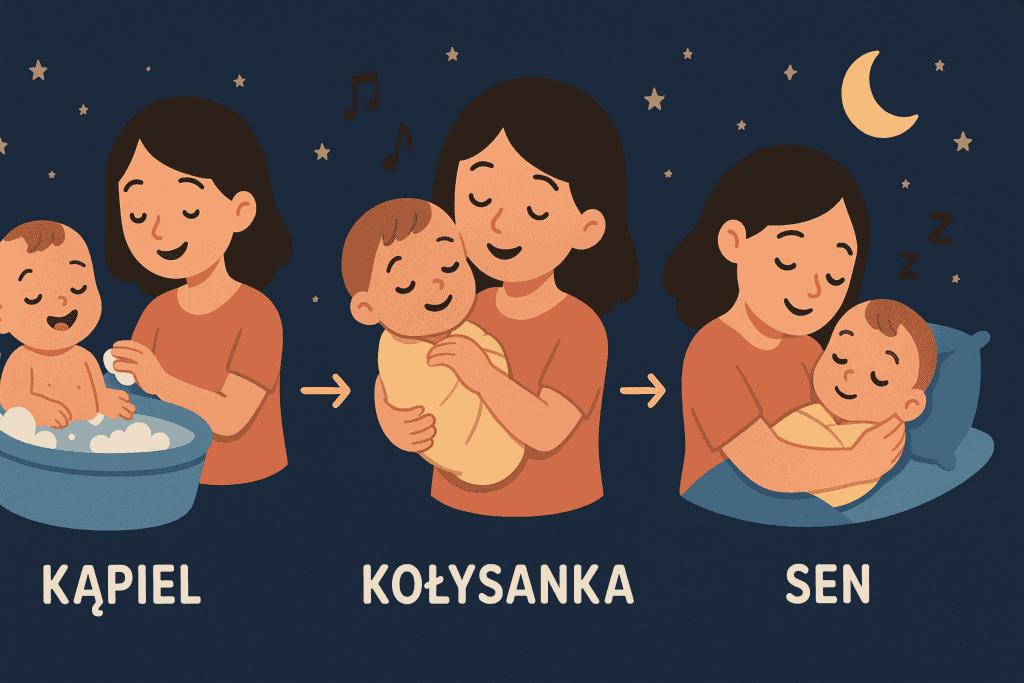 Rytuał zasypiania niemowlaka – przykładowy spokojny wieczór