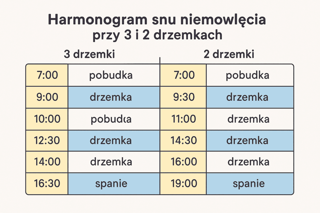 Przejście z trzech do dwóch drzemek – przykładowy harmonogram dnia