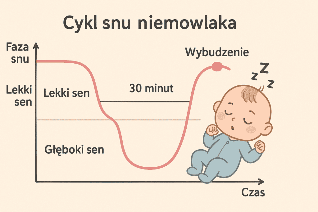 Cykl snu niemowlęcia – dlaczego dziecko budzi się po 30 minutach?
