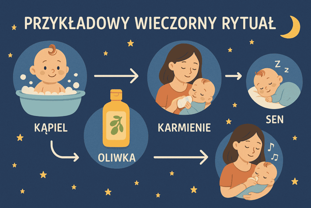 Przykład skutecznej wieczornej rutyny niemowlęcia krok po kroku