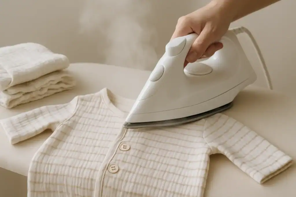 Prasowanie ubranek niemowlęcych parą wodną