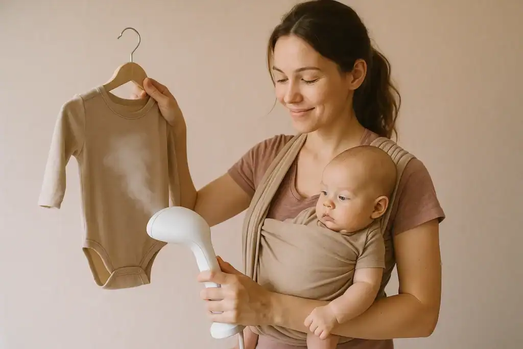 Prasowanie ubranek niemowlęcych parą wodną