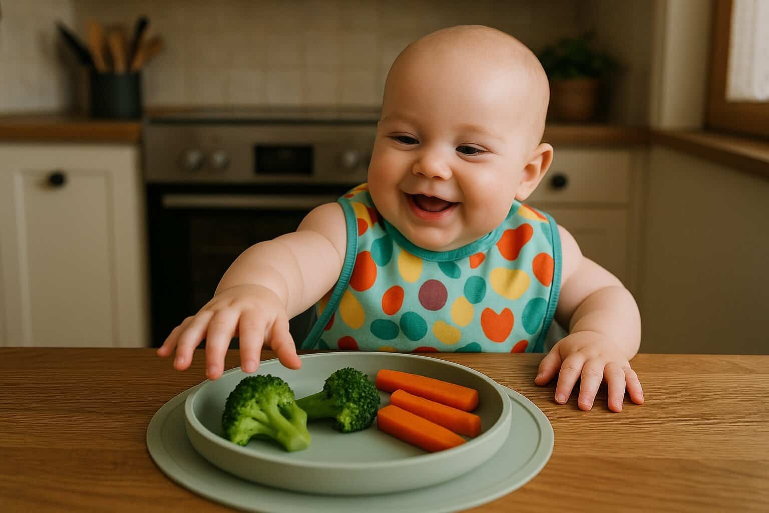 Infografika: etapy rozszerzania diety niemowlęcia według wieku