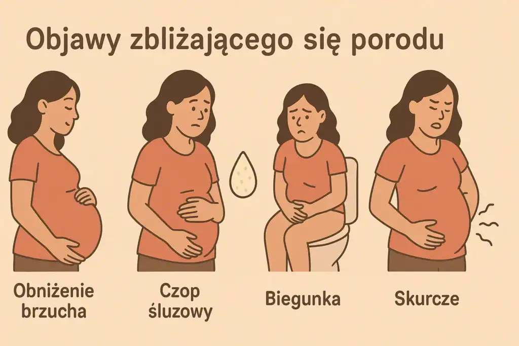 Ilustrowana lista objawów zbliżającego się porodu