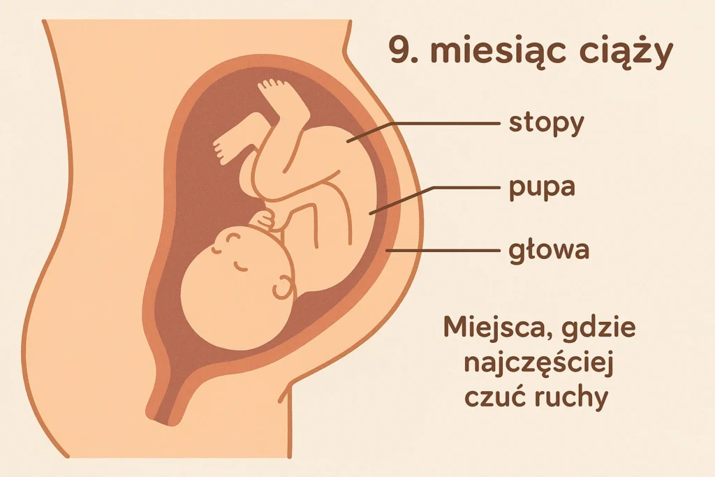 Schemat ruchów dziecka pod koniec ciąży – gdzie i jak są odczuwalne