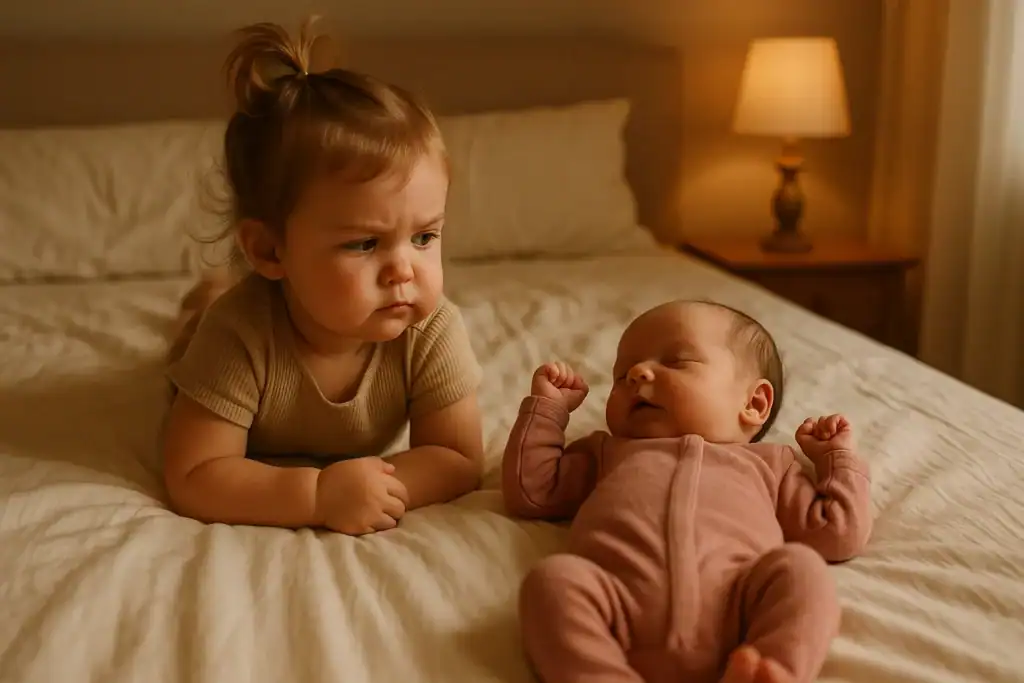 Dzieci z małą różnicą wieku – niemowlę i dwulatek razem w łóżku