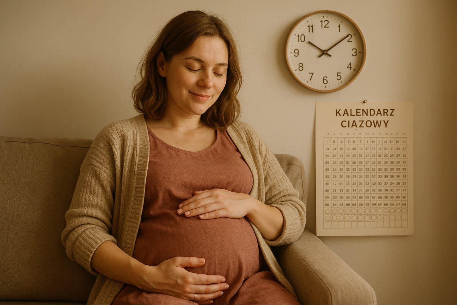 Kobieta w ciąży obserwująca ruchy dziecka – ile ruchów dziennie to norma