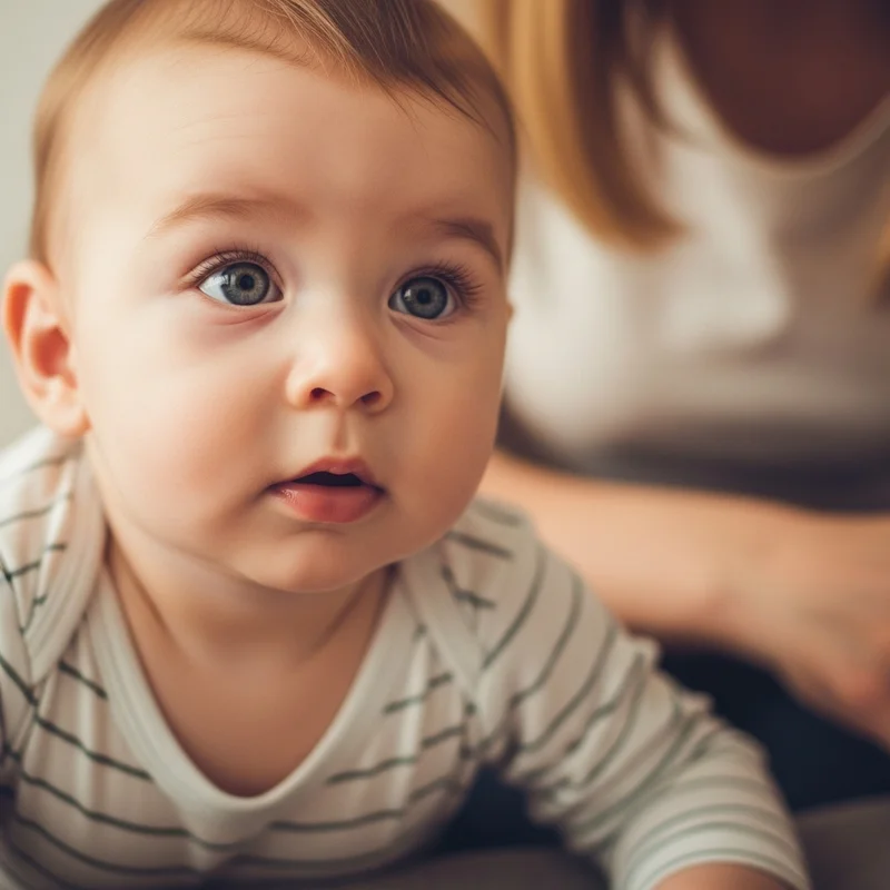 twarz zauroczonego niemowlęcia