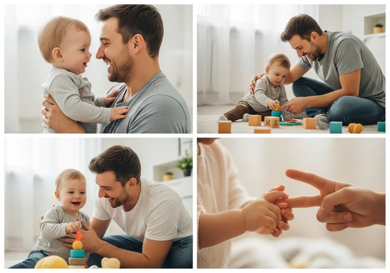 Ojciec bawi się z dzieckiem klockami, budując ich wspólną więź.